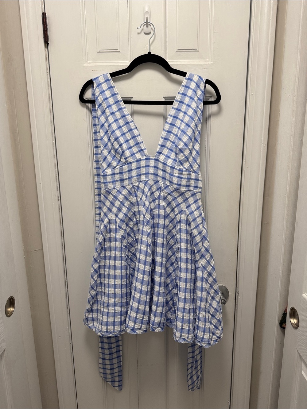 NWT Free People Blue and White Gingham Dress